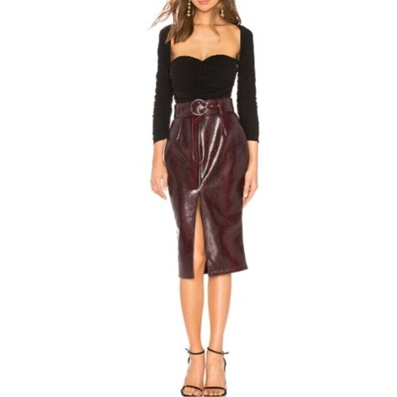 ATOIR Self Defined Skirt in Burgundy Python - Picture 1 of 13